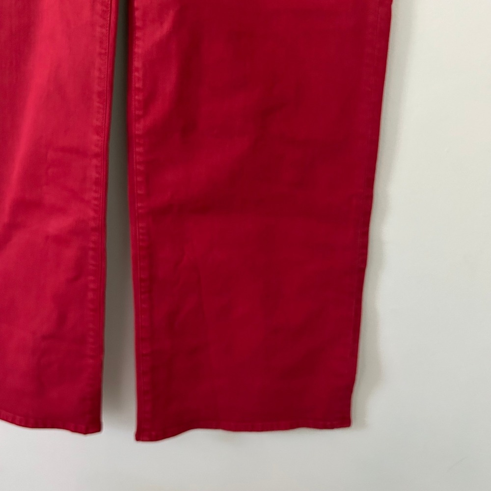 Madewell Womens Emmy Wide-Leg Denim Pants Cherry Red High Rise 29 Tall New - Picture 5 of 10